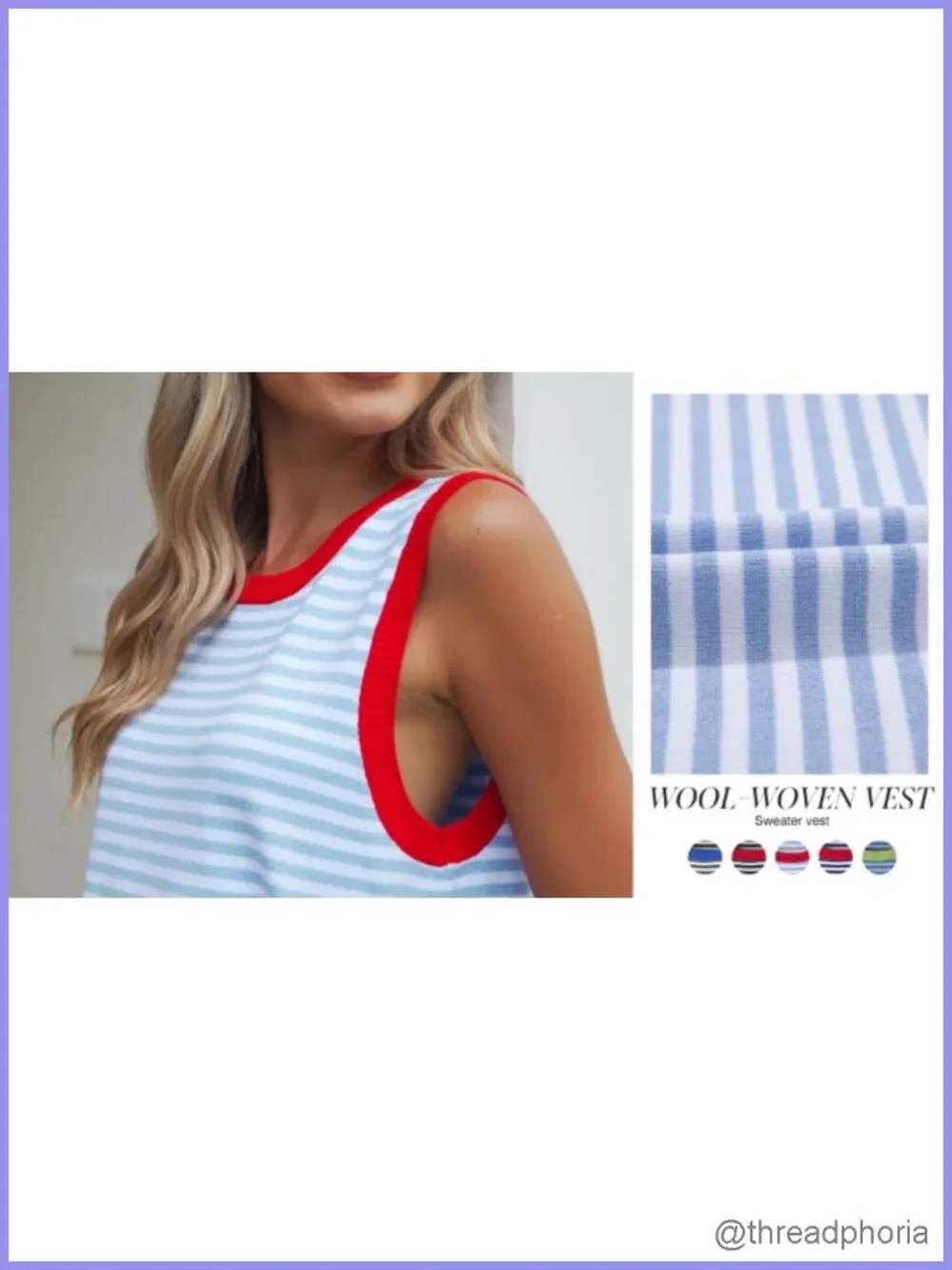 Striped Color Block High Neck Tank Top Loose High Low Sleeveless Blouse